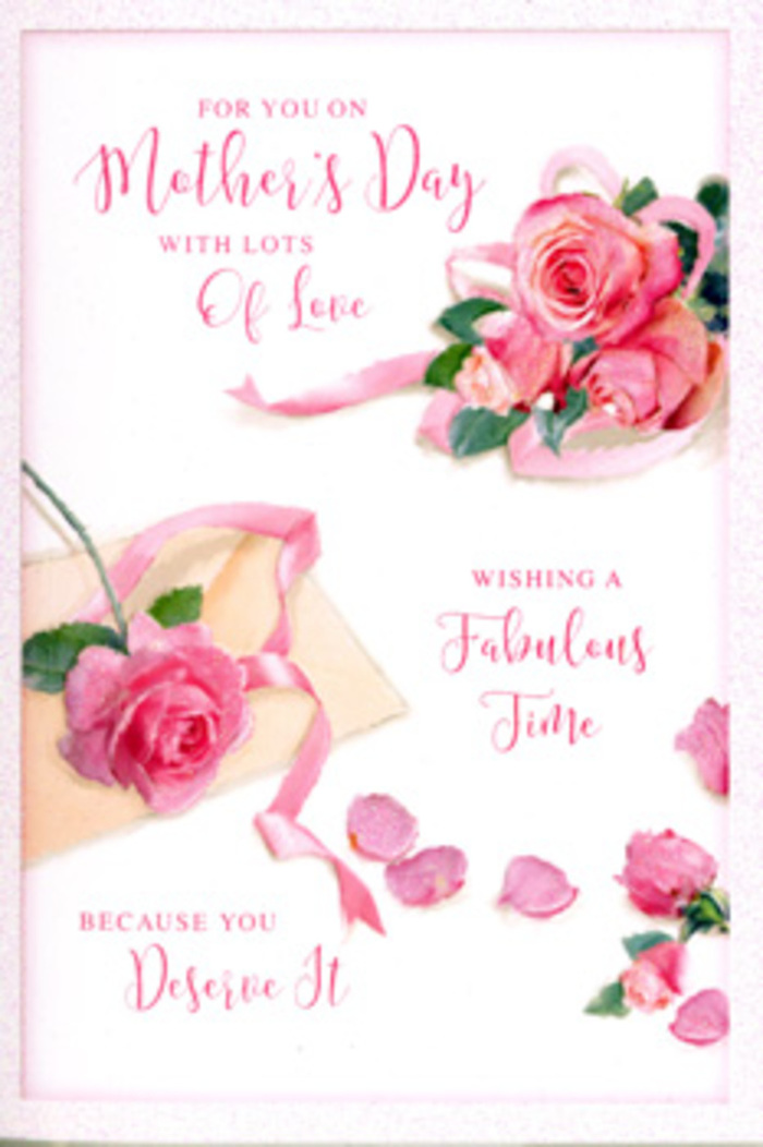 This Mother's Day card captures the spirit of a hand-tied rose bouquet, translated into a beautifully composed flat-lay that feels perfectly at home in the creative corners of Lower Clapton. The design revolves around several clusters of pink roses, each bloom rich with layered petals in shades that shift from soft, almost white blush to warmer, more saturated rose pink. The blossoms appear to bask in a gentle, diffused light, with subtle highlights along the petal edges and soft shadows beneath, giving them a lifelike volume. Around them, individual petals have been scattered with deliberate care, never cluttered, but placed so that they form delicate trails of colour that lead the eye from one grouping of roses to another. A light, pastel ribbon snakes gently through the central cluster, its satin-like sheen catching the light and evoking the moment when a florist wraps the final bow around a bouquet before it leaves for delivery. Elegant, swirling script carries a loving Mother's Day greeting, its lines curving gracefully to echo the shapes of the roses and ribbon, blending text and florals into one harmonious design. The background remains soft and unobtrusive, suggesting the calm of a sunlit tabletop in a Lower Clapton home, perhaps near the greenery of Hackney Downs. Together, the roses, petals, and calligraphy create an impression of intimacy and care, the kind of card you might tuck beside a vase of fresh pink roses arriving at a mother's door, expressing gratitude, admiration, and the comfort of long-standing love.