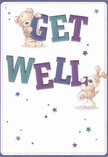 Radiating warmth and playful optimism, this get well card features two delightful companions-a teddy bear and a lolloping puppy-each joyfully supporting the exuberant, colourful letters of 'Get Well'. The composition pops in shades of indigo and teal against a creamy, welcoming background, conjuring the gentle vibrancy that defines gatherings in Lower Clapton's thriving community. Stars twinkle across the card in a spectrum of blues and purples, imbuing a sense of magic and hope reminiscent of evenings along the River Lea. The characters' fur, rendered with soft, tactile strokes, appears so comforting that one almost feels their embrace-a visual balm. This card, with its heartfelt message and charming artistry, pairs beautifully with any bouquet prepared at Flowers Lower Clapton. Whether sent to a neighbour in need of cheer or to a friend in recovery beyond Hackney Downs, it delivers not just words, but an emotional pathway back to health and happiness, all rooted in local care and connection.